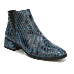 Franco Sarto Women’s Square-toe Bootie In Pacific Blue Snakeskin - Duplicate